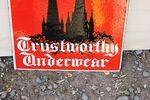 Two Steeples Trustworthy Underwear Double Sided Enamel Sign