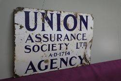 Union Assurance Society Ltd Agency AD1714 Enamel Sign 