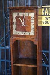 Unusual Art Deco Oak BookcaseClock 