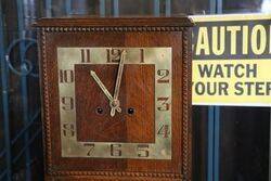 Unusual Art Deco Oak BookcaseClock 