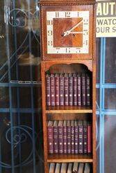 Unusual Art Deco Oak Bookcase Clock 