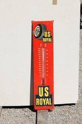 Us Royal Tyres Tin Advertising Thermometer 