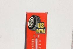 Us Royal Tyres Tin Advertising Thermometer 