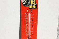 Us Royal Tyres Tin Advertising Thermometer 