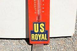 Us Royal Tyres Tin Advertising Thermometer 