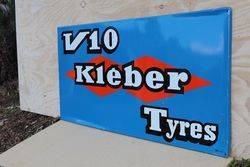 V10 Kleber Tires Aluminum French Advertising Sign 