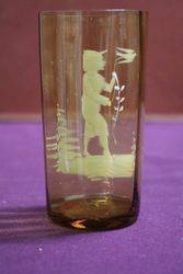 VIctorian Amber Mary Gregory Tumbler  