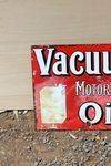 Vacuum Motor Oils Enamel Post Mount Sign
