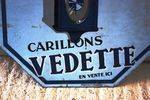 Vedette Wall Clock Double Sided Enamel Sign Arriving Nov