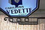 Vedette Wall Clock Double Sided Enamel Sign Arriving Nov