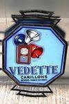 Vedette Wall Clock Double Sided Enamel Sign Arriving Nov