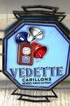 Vedette Wall Clock Double Sided Enamel Sign Arriving Nov