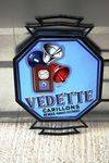 Vedette Wall Clock Double Sided Enamel Sign Arriving Nov