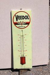 Veedol Oil Enamel Advertising Thermometer