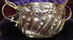 Victorian 2Handled Embossed Porringer London 1899