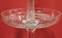Victorian 2Tier Etched Glass Table Centre Piece