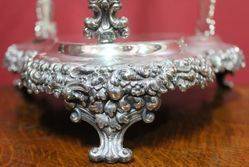 Victorian 3Bottle Tantalus on SilverPlated Stand