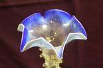 Victorian 3 Trumpet Blue Glass Epergne 