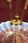 Victorian 3 Trumpet Blue Glass Epergne 