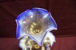 Victorian 3 Trumpet Blue Glass Epergne 