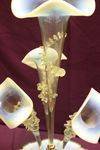 Victorian 4 Trumpet Vaseline Glass Epergne C1885