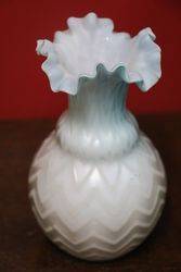 Victorian Blue Satin Glass Vase 