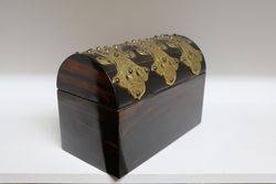 Victorian Brass Bound Coromandel Stationary Box 