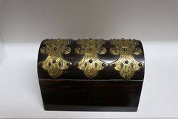 Victorian Brass Bound Coromandel Stationary Box 