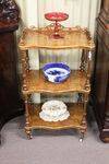 Victorian Burr Walnut Inlaid 3 Tier Wot Not English C1870