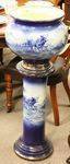 Victorian China Highland Cattle Jardiniere And Stand English C1890 