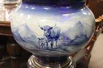 Victorian China Highland Cattle Jardiniere And Stand English C1890 