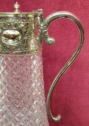 Victorian Cut Glass Silverplated Claret Jug