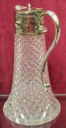 Victorian Cut Glass Silverplated Claret Jug