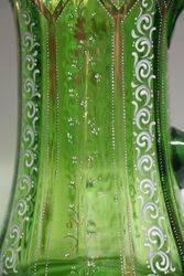 Victorian Green Glass Jug 