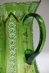 Victorian Green Glass Jug 