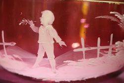 Victorian Green Mary Gregory Jug + Bowl 