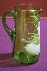 Victorian Green Mary Gregory Jug 