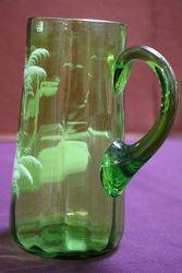 Victorian Green Mary Gregory Jug 