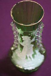 Victorian Green Mary Gregory Vase  