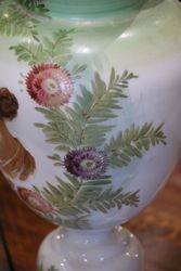 Victorian Milk Glass Hand Decorated Vase 