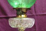 Victorian Oil Lamp With Cut Glass Font + Original Shade