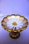 Victorian Overlay Glass and Gilt Decorated Tazza 