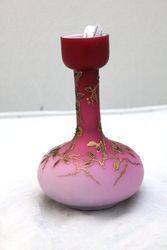 Victorian Pink Satin Glass Vase