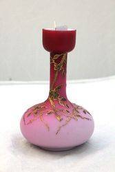 Victorian Pink Satin Glass Vase