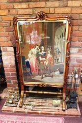 Victorian Rosewood Tapestry Fire Screen  English  C1840     