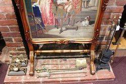 Victorian Rosewood Tapestry Fire Screen  English  C1840     