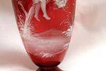 Victorian Ruby Glass Mary Gregory Vase