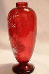 Victorian Ruby Glass Mary Gregory Vase
