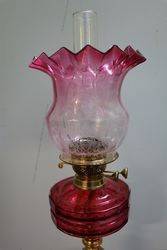 Victorian Ruby Glass Oil Lamp 