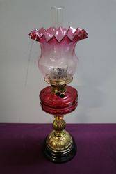 Victorian Ruby Glass Oil Lamp 